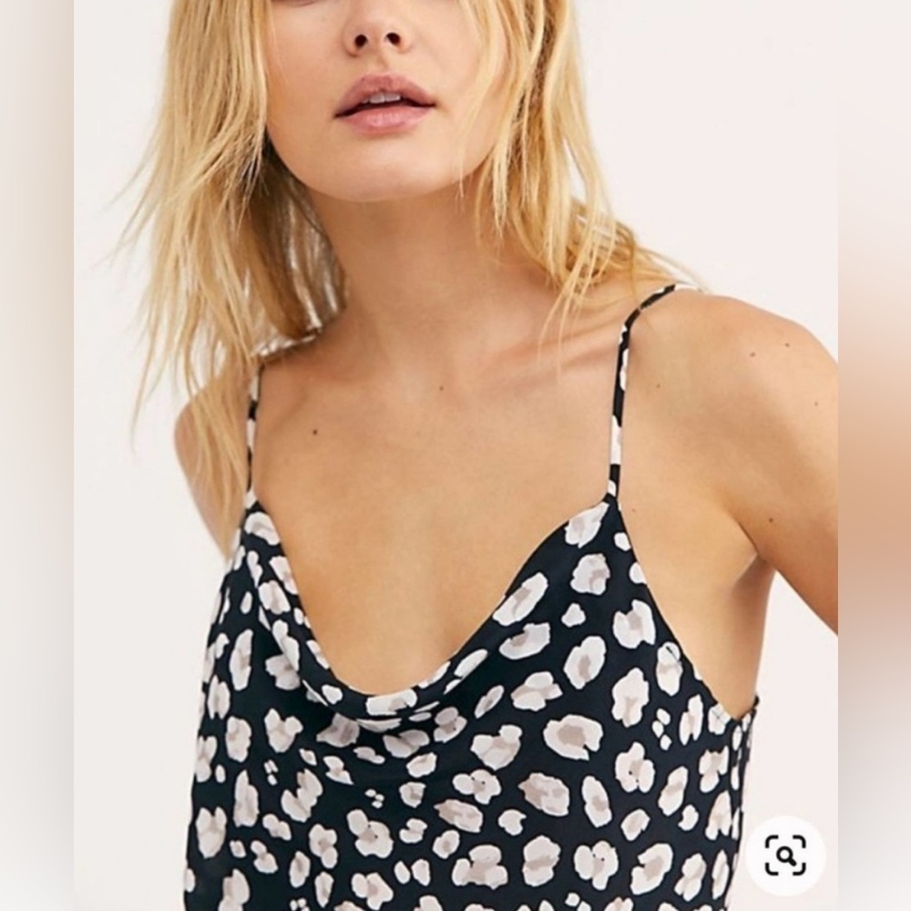 Free People silk cowl spaghetti strap tank, large